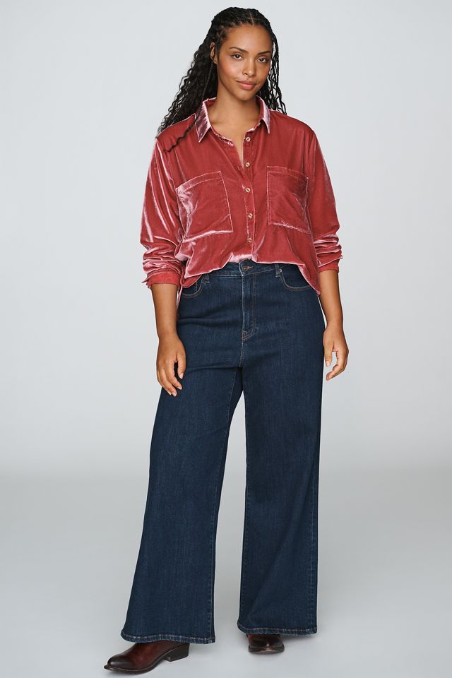Pilcro Hadley Velvet Relaxed Buttondown Shirt #6