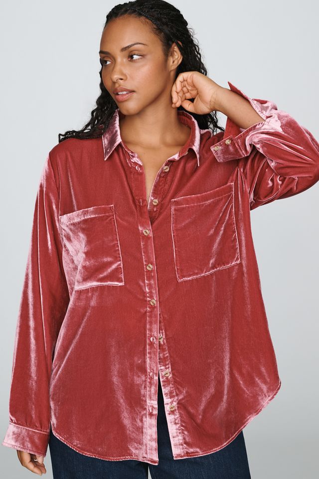 Pilcro Hadley Velvet Relaxed Buttondown Shirt #7
