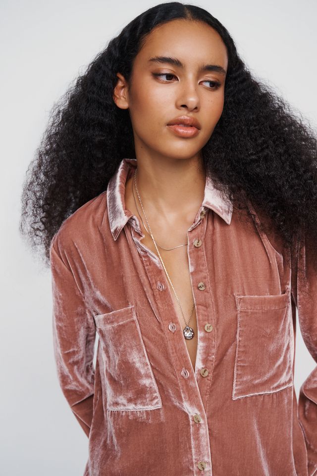 Pilcro Hadley Velvet Relaxed Buttondown Shirt #3