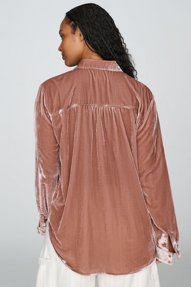 Pilcro Hadley Velvet Relaxed Buttondown Shirt #6
