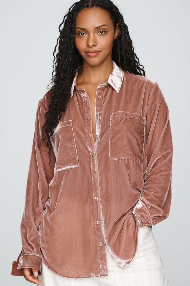 Pilcro Hadley Velvet Relaxed Buttondown Shirt #8