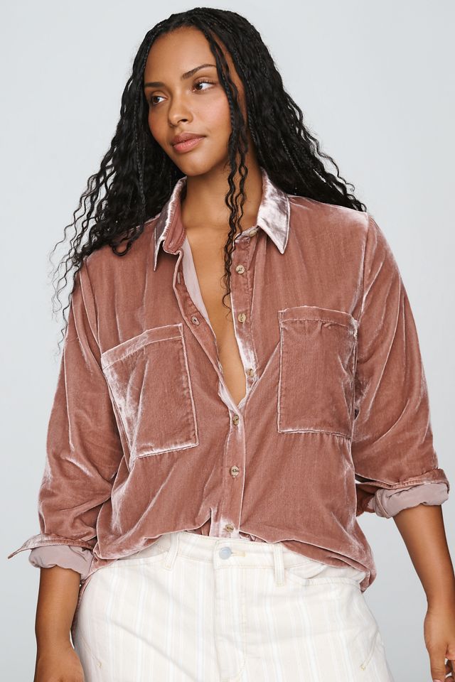 Pilcro Hadley Velvet Relaxed Buttondown Shirt #5