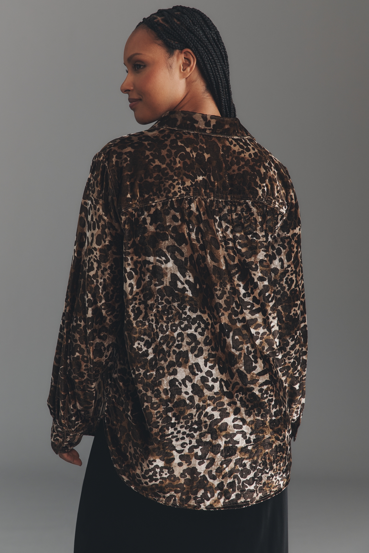 Pilcro Hadley Velvet Relaxed Buttondown Shirt