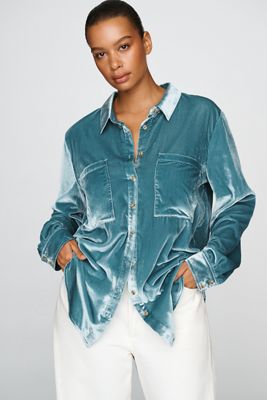 The Hadley Relaxed Buttondown Shirt by Pilcro: Velvet Edition