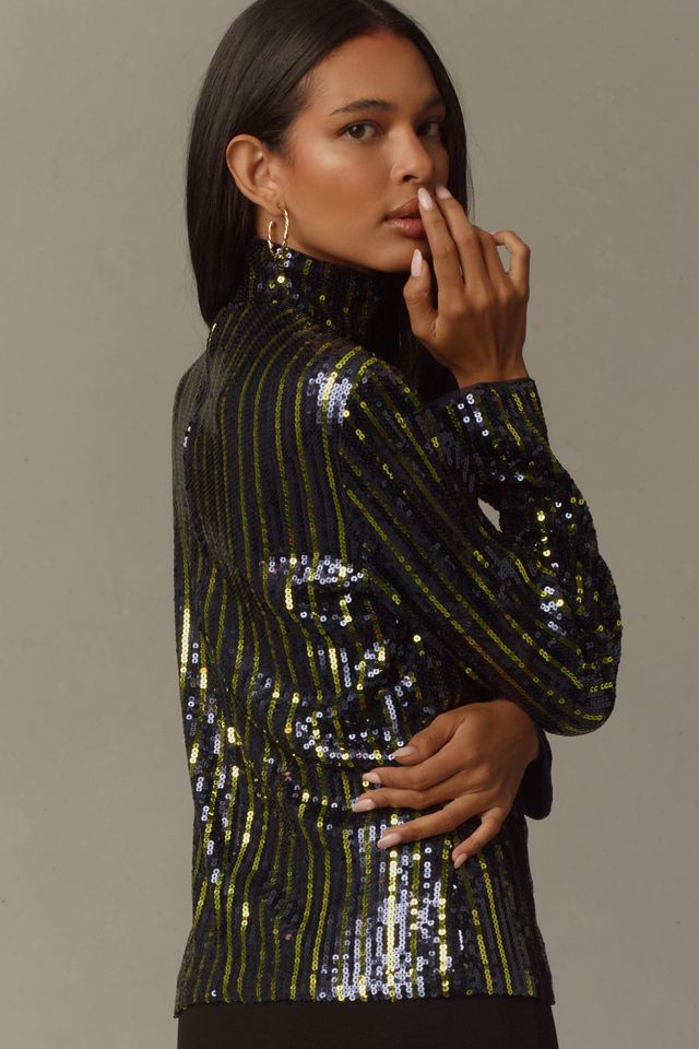 Camicetta Dolcevita a Righe con Paillettes Maeve #1