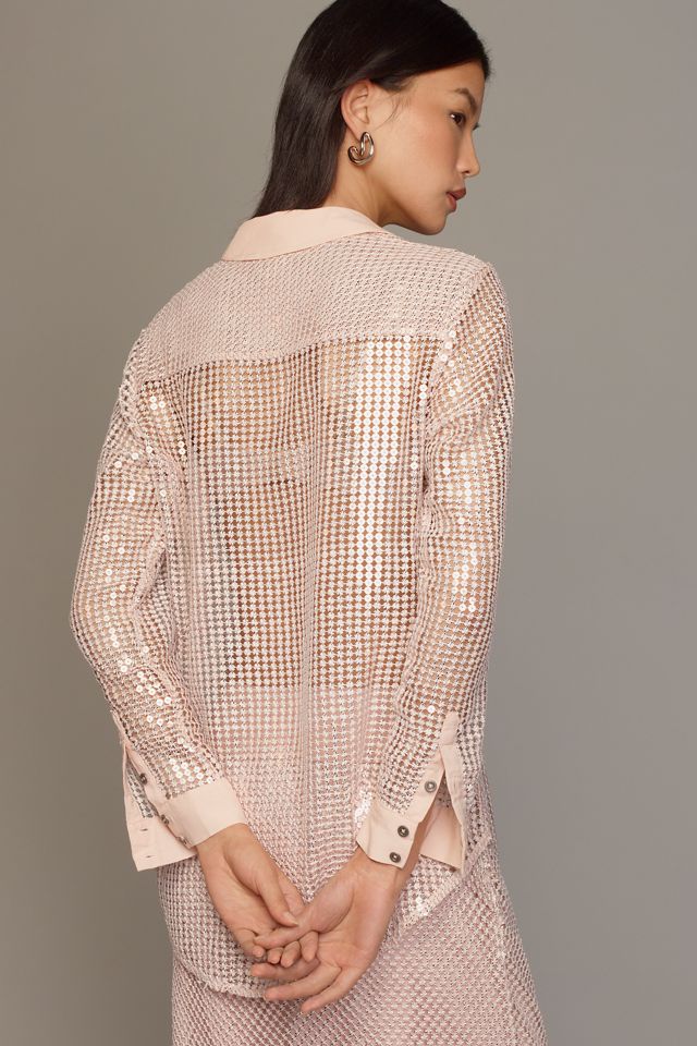 Pilcro Long-Sleeve Chainmail Buttondown Blouse #2