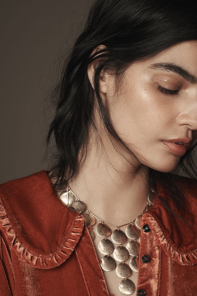 The Keira Collared Button-Front Blouse by Pilcro: Long-Sleeve Velvet Edition 4