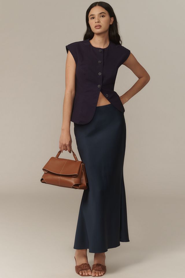By Anthropologie Structured Cap-Sleeve Blouse #2