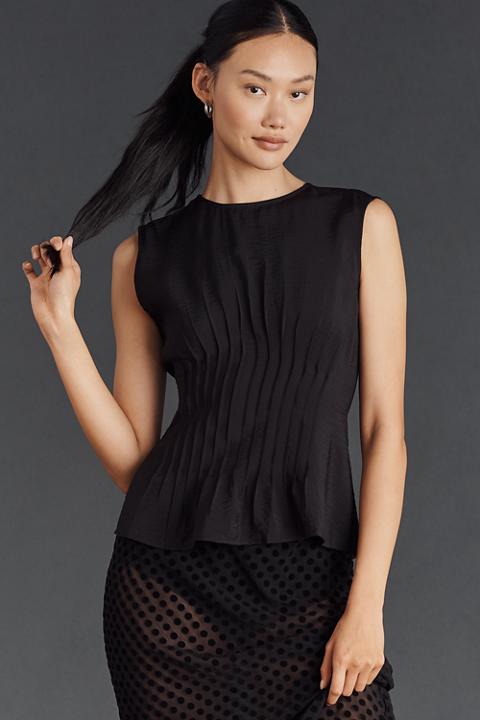 The Della Pleated-Waist Shell Top