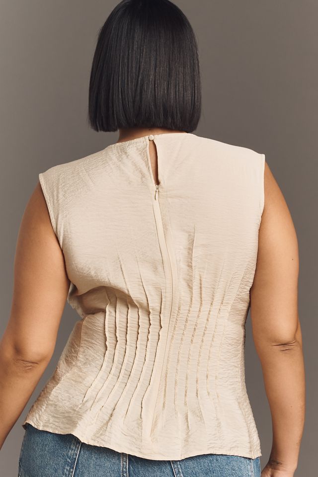 The Della Pleated-Waist Shell Top | Anthropologie