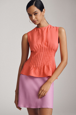 The Della Pleated-Waist Shell Top