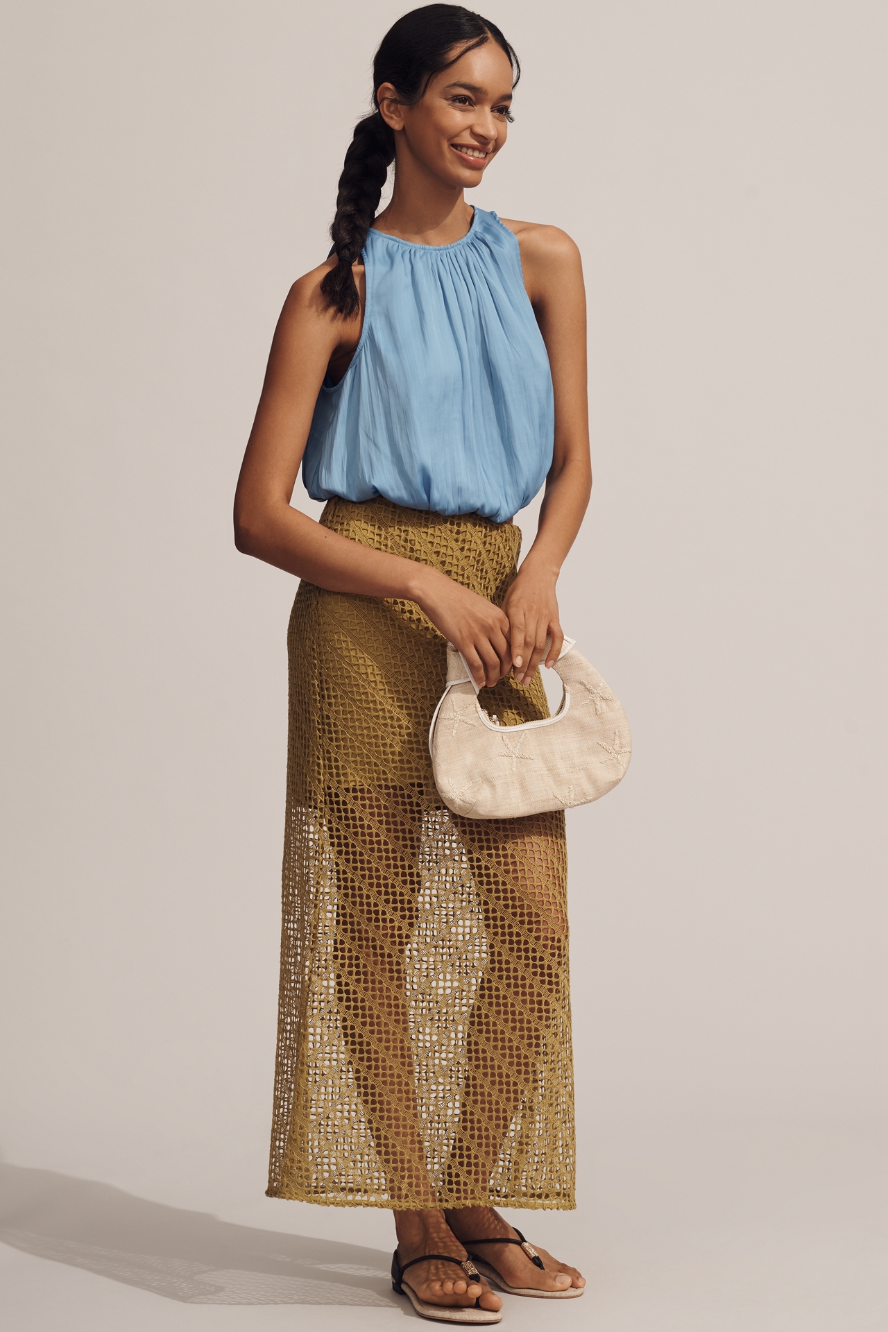 By Anthropologie Halter Crop Bubble Top