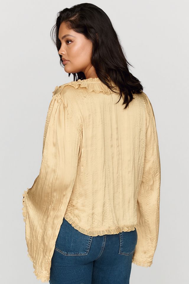Mariana Satin Ruffled Tie-Front Blouse #6