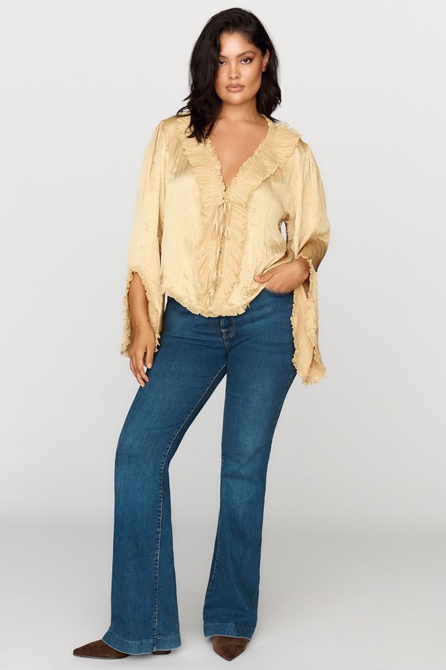 Mariana Satin Ruffled Tie-Front Blouse #7