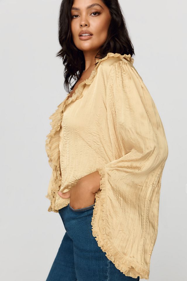 Mariana Satin Ruffled Tie-Front Blouse #4