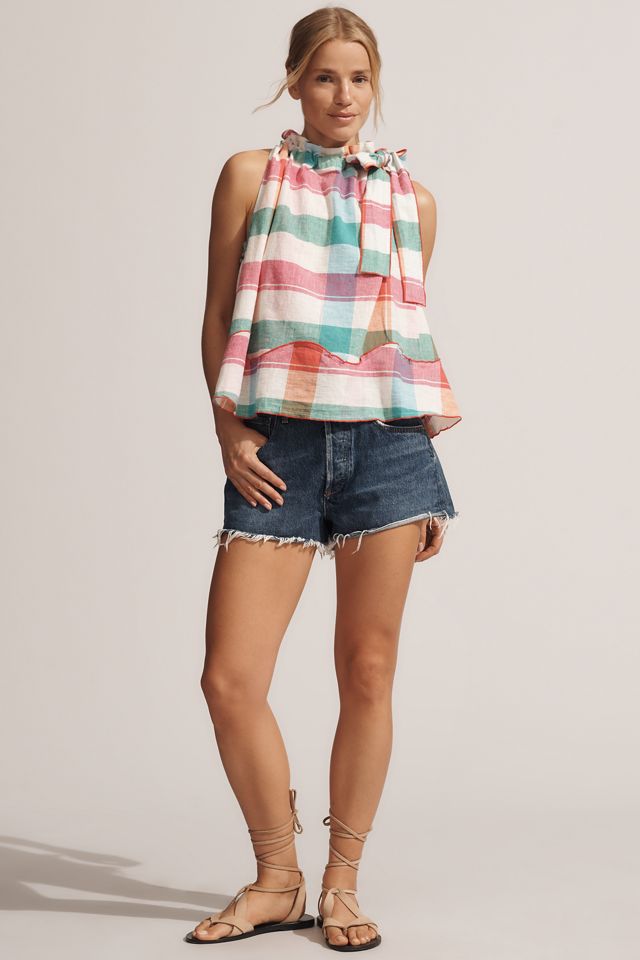Maeve Linen Blend Tie-Neck Halter Top #2