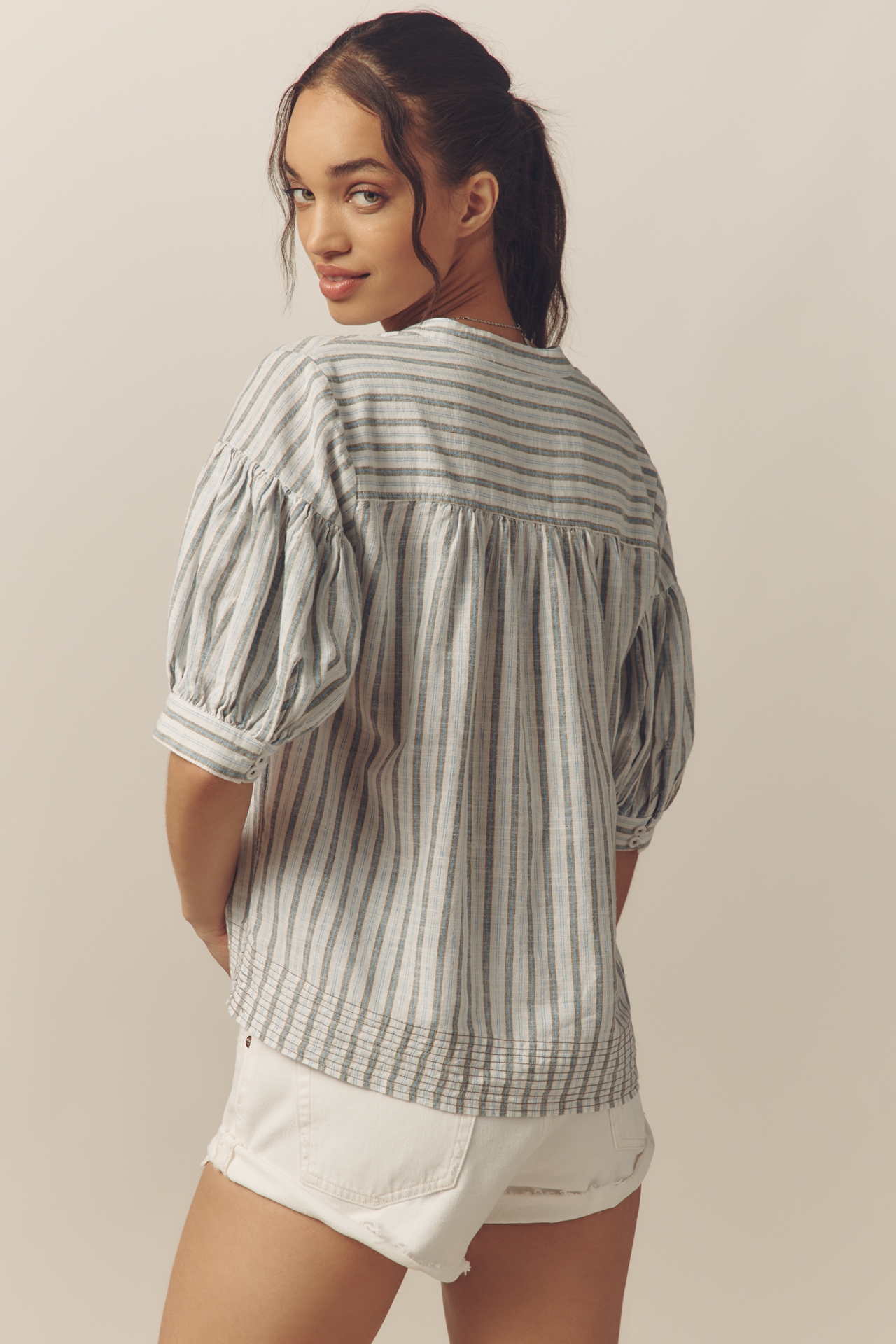 The Darcey Popover Swing Top: Linen Cotton Edition