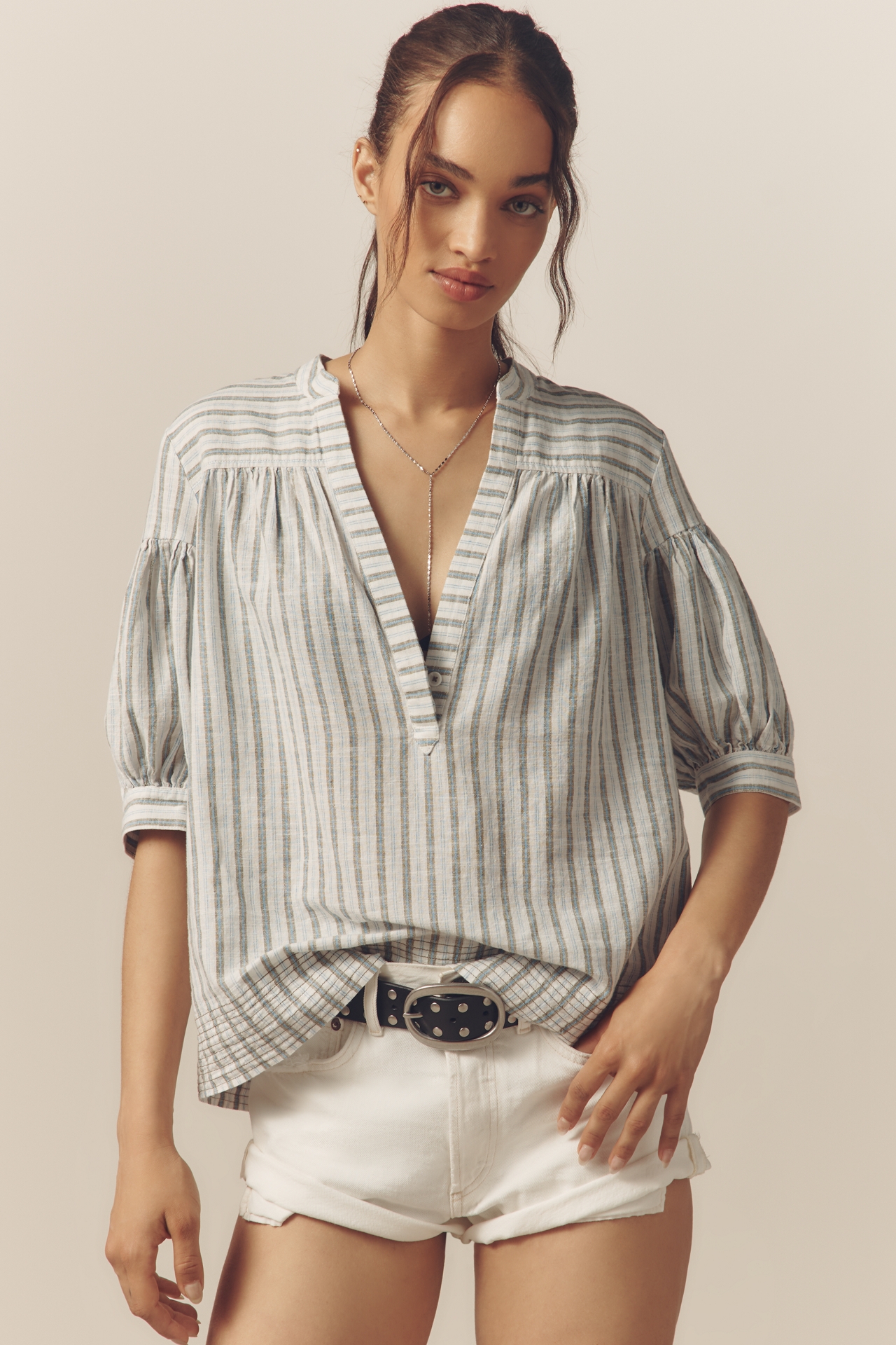 The Darcey Popover Swing Top: Linen Cotton Edition