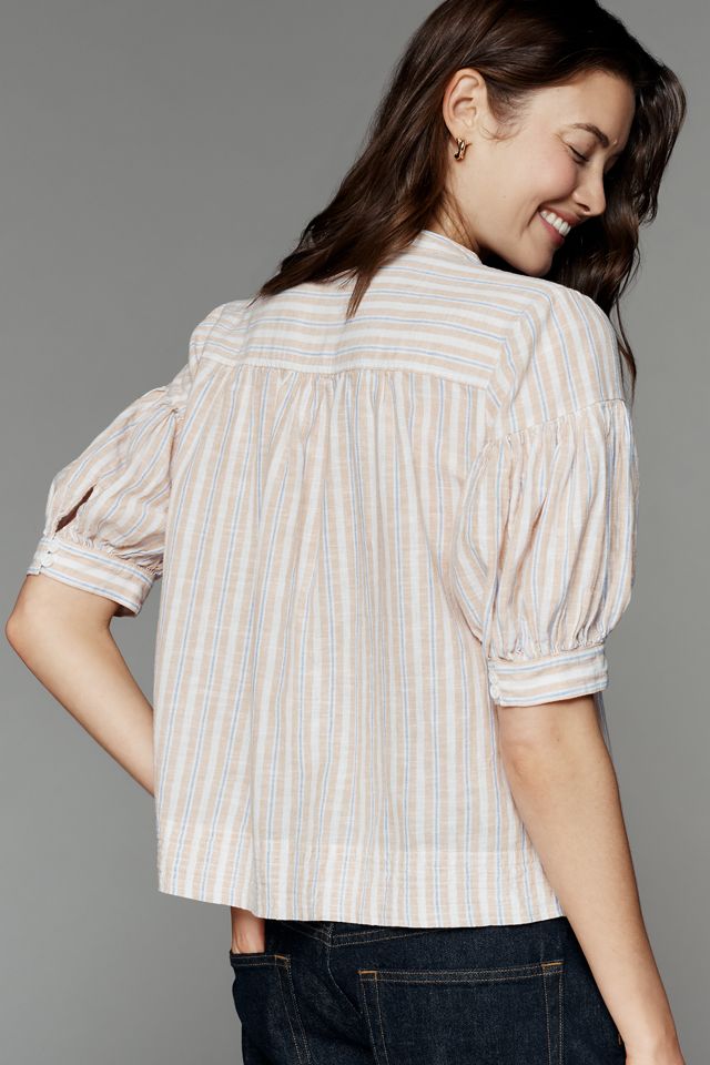 Darcey Popover Swing Top: Linen Cotton Edition | Anthropologie