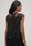 By Anthropologie Sheer Lace Peplum Blouse