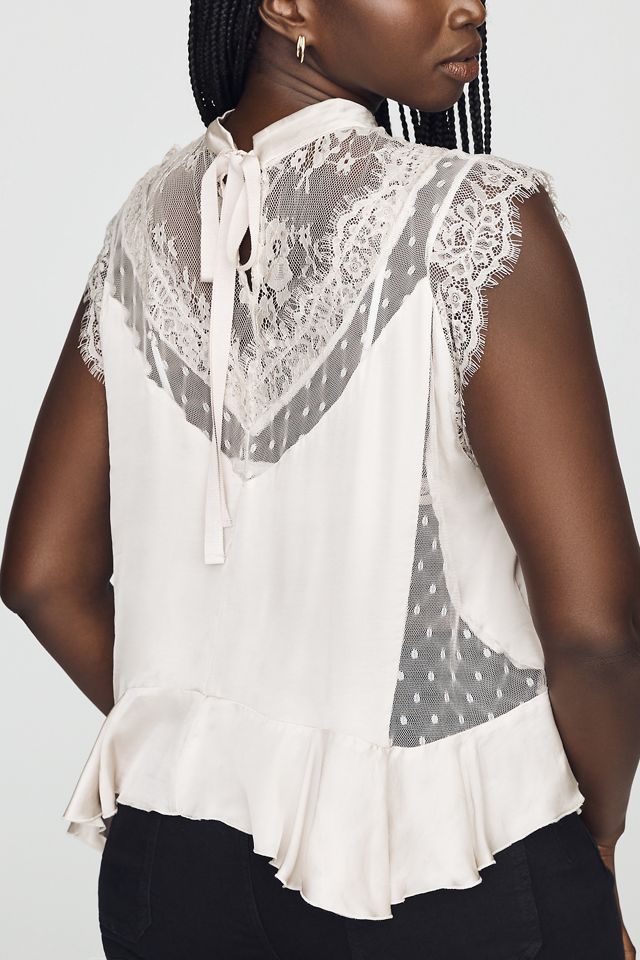 Harmony Sheer Lace Peplum Blouse #6