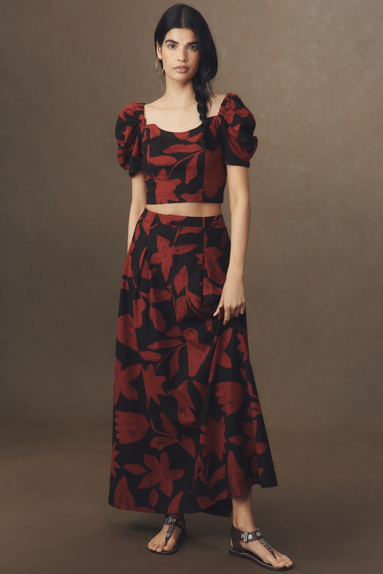 By Anthropologie Linen Blend Crop Top