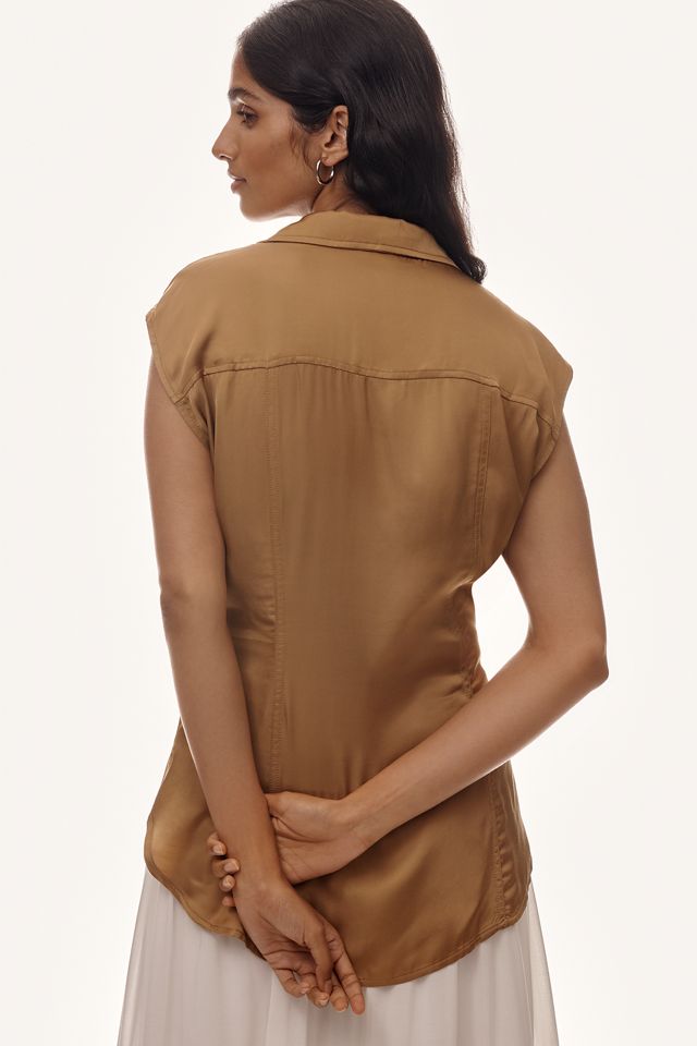 Pilcro Short Sleeve Sash Belt Wrap Top  #1