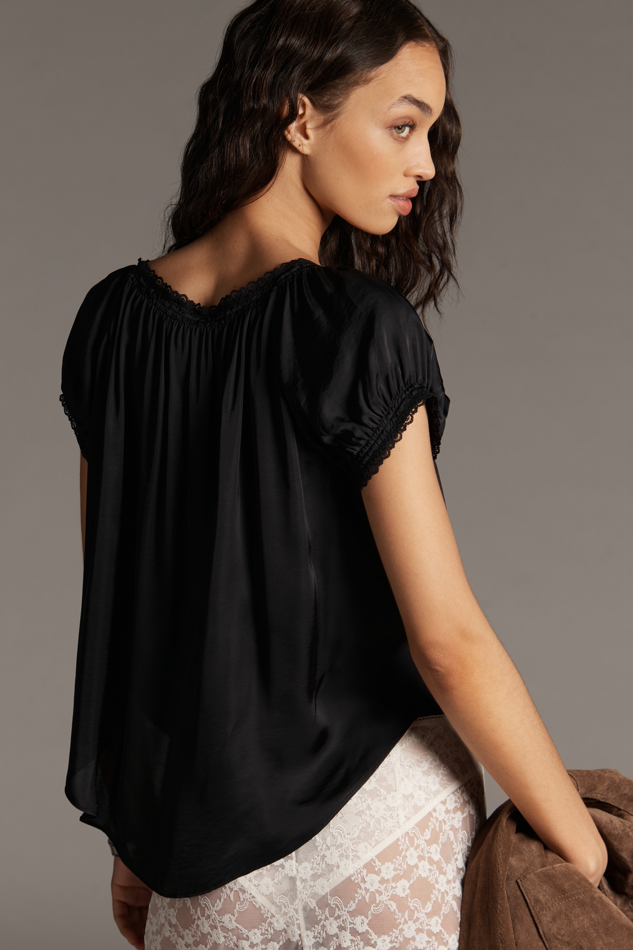 The Amber Short-Sleeve Silky Top
