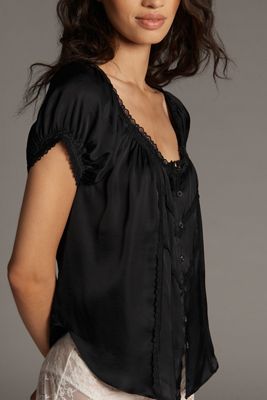 The Amber Short-Sleeve Silky Top