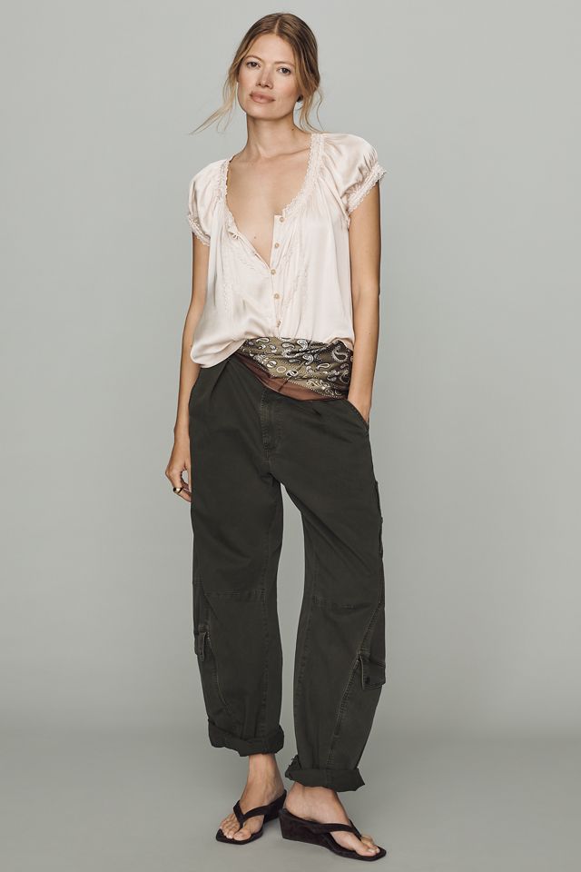 By Anthropologie Amber Short-Sleeve Silken Top #2