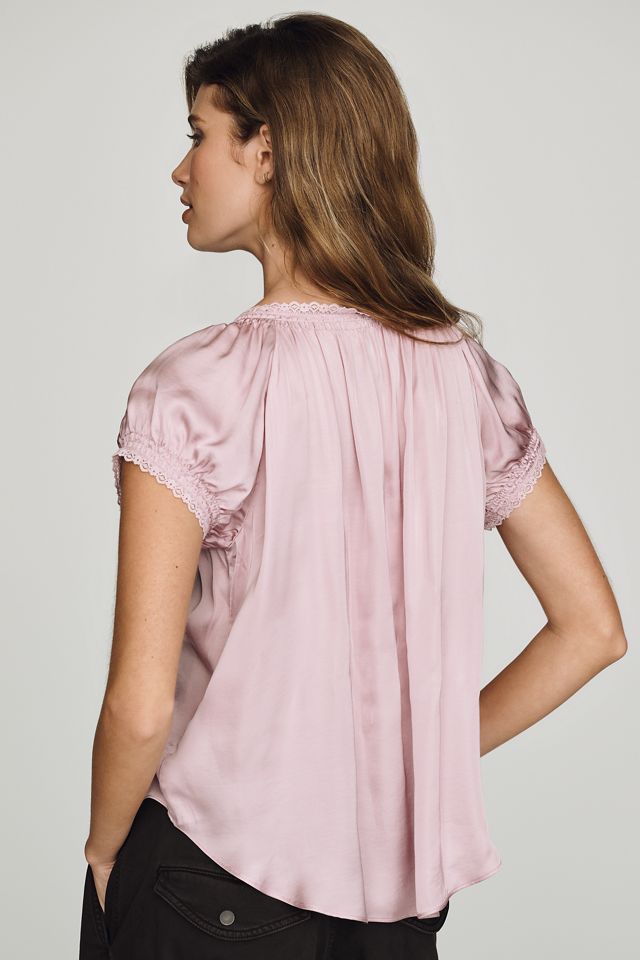 By Anthropologie Amber Short-Sleeve Silken Top #3