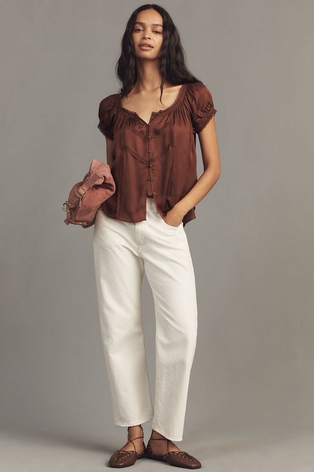 The Amber Short-Sleeve Silky Top #3