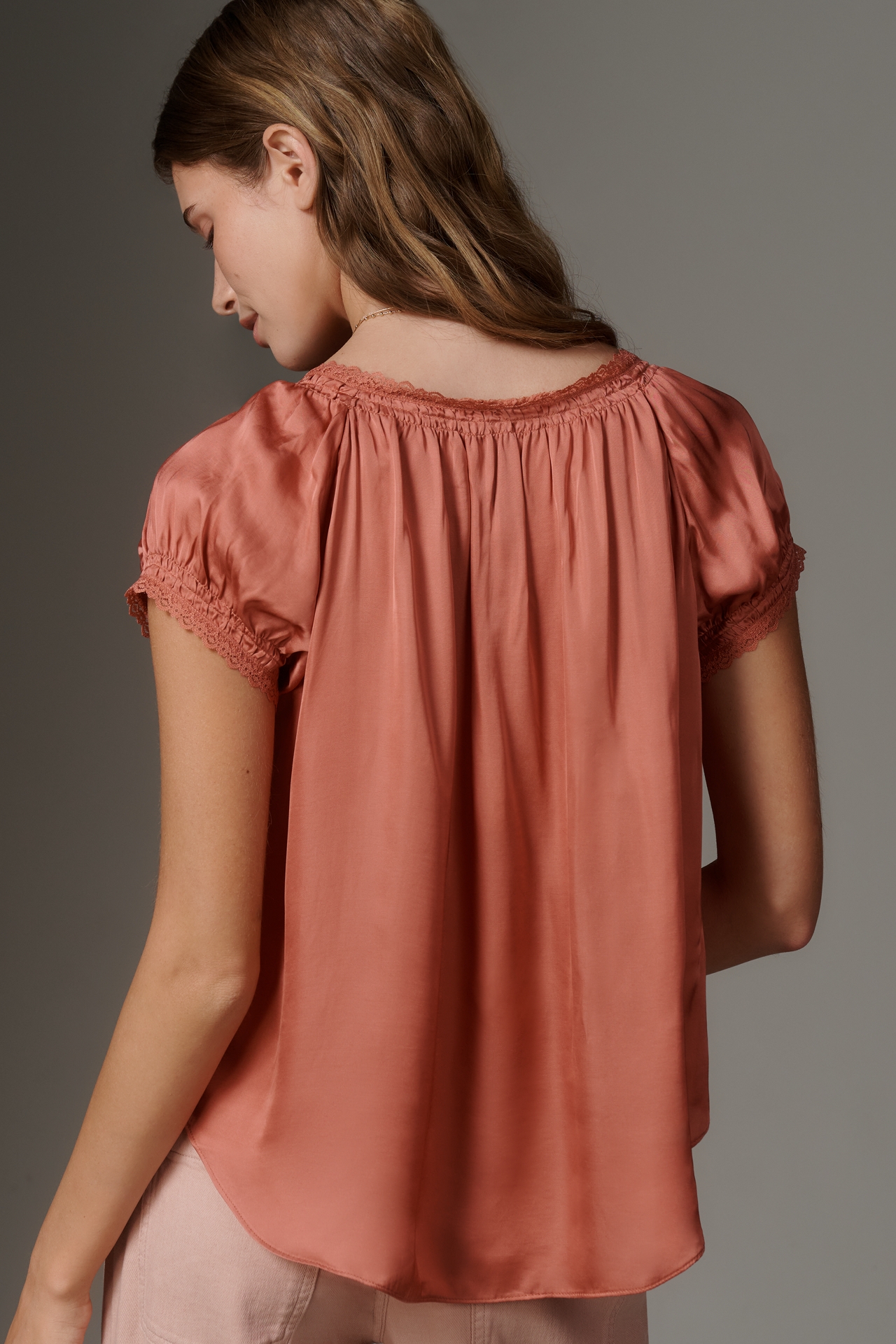 The Amber Short-Sleeve Silky Top