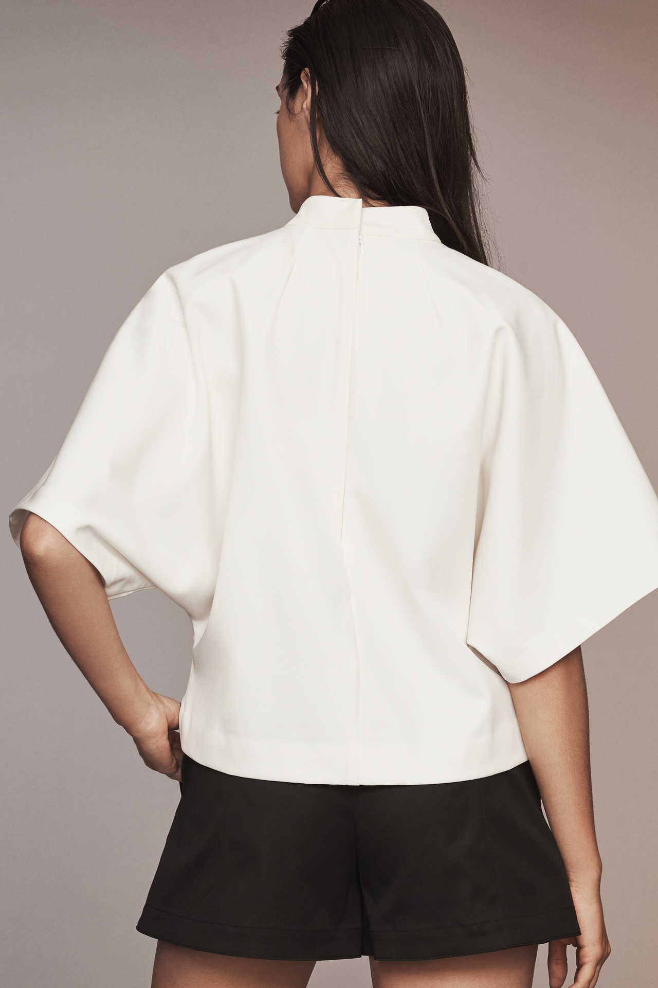 Maeve Mock-Neck Batwing Top