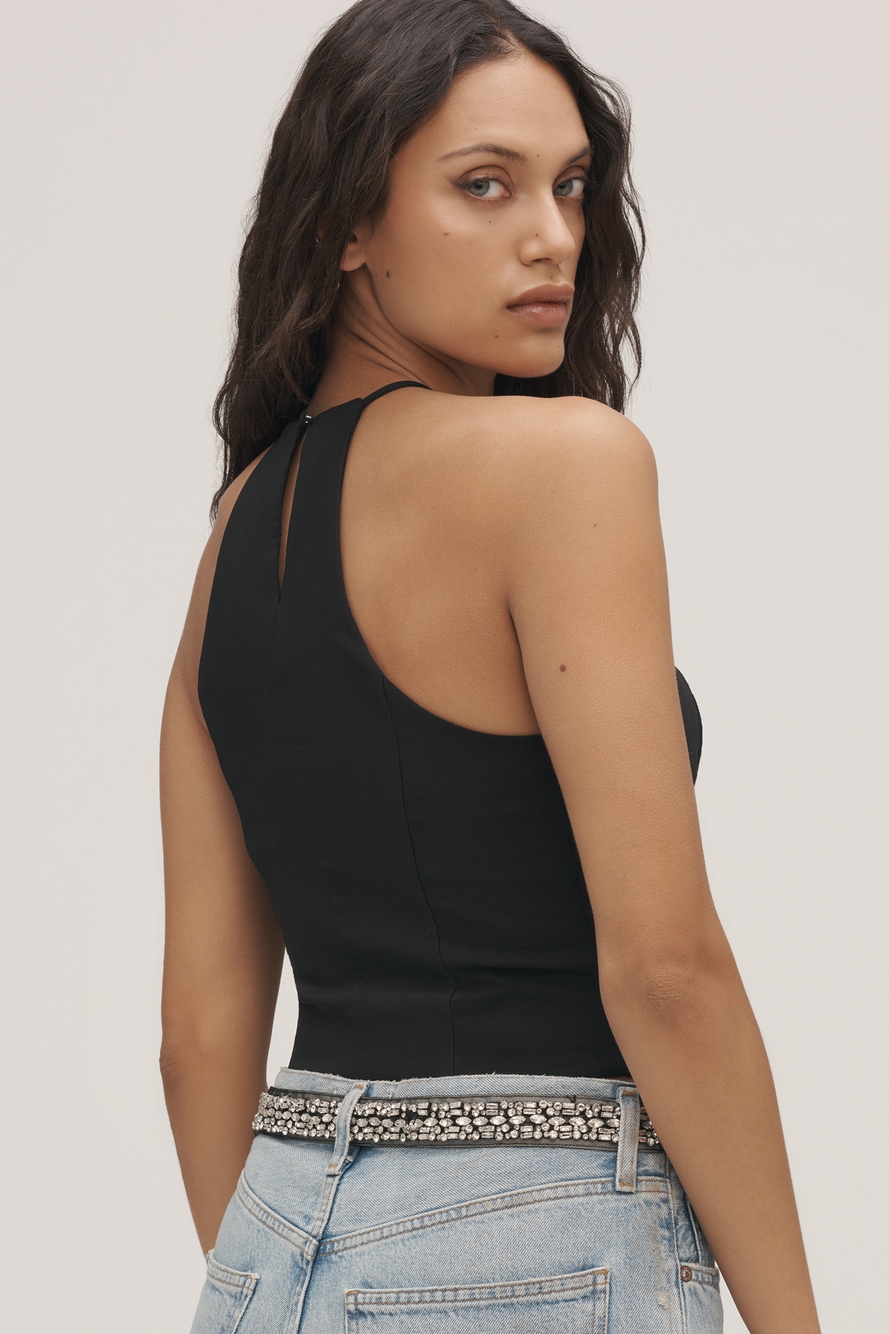 By Anthropologie Strappy Cutout Halter Tank Top