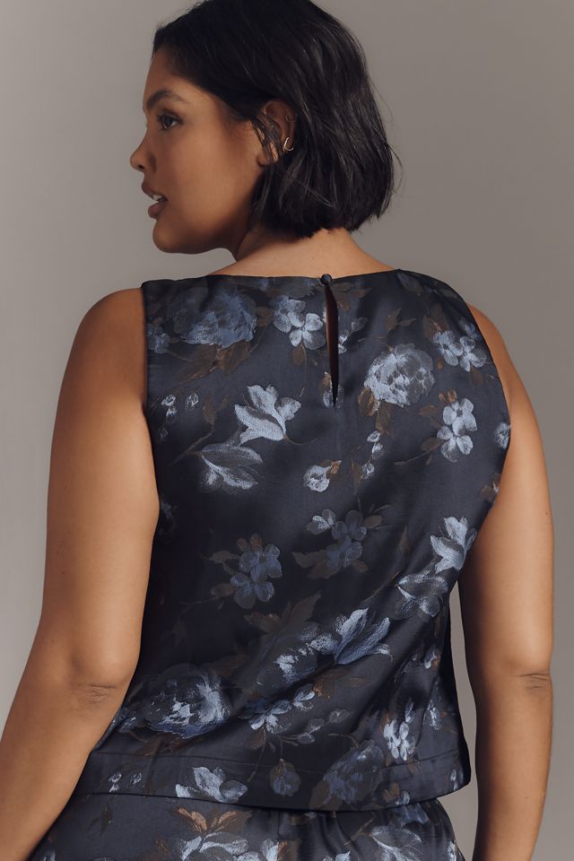 By Anthropologie Sleeveless Jacquard Blouse #5