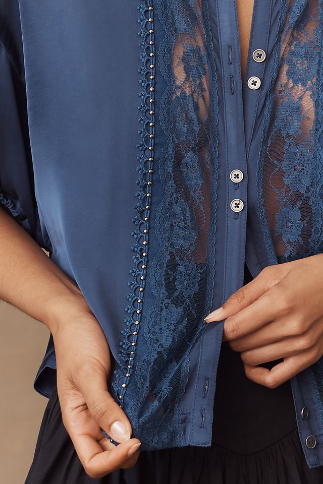 Pilcro Lace Appliqué Blouse