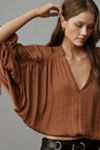 By Anthropologie Long-Sleeve Ruched Dolman Top