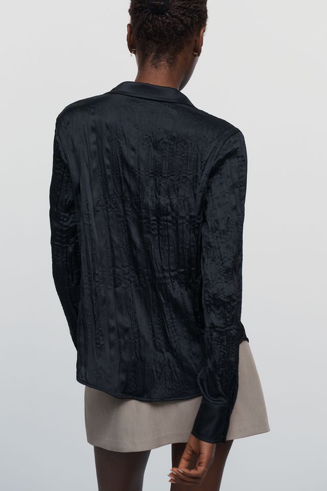 By Anthropologie Long-Sleeve Ruffled Silken Blouse #2