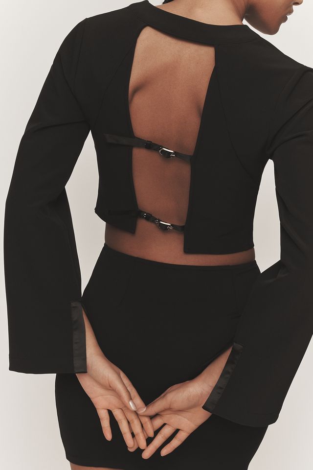 By Anthropologie Open-Back Tuxedo Top | Anthropologie