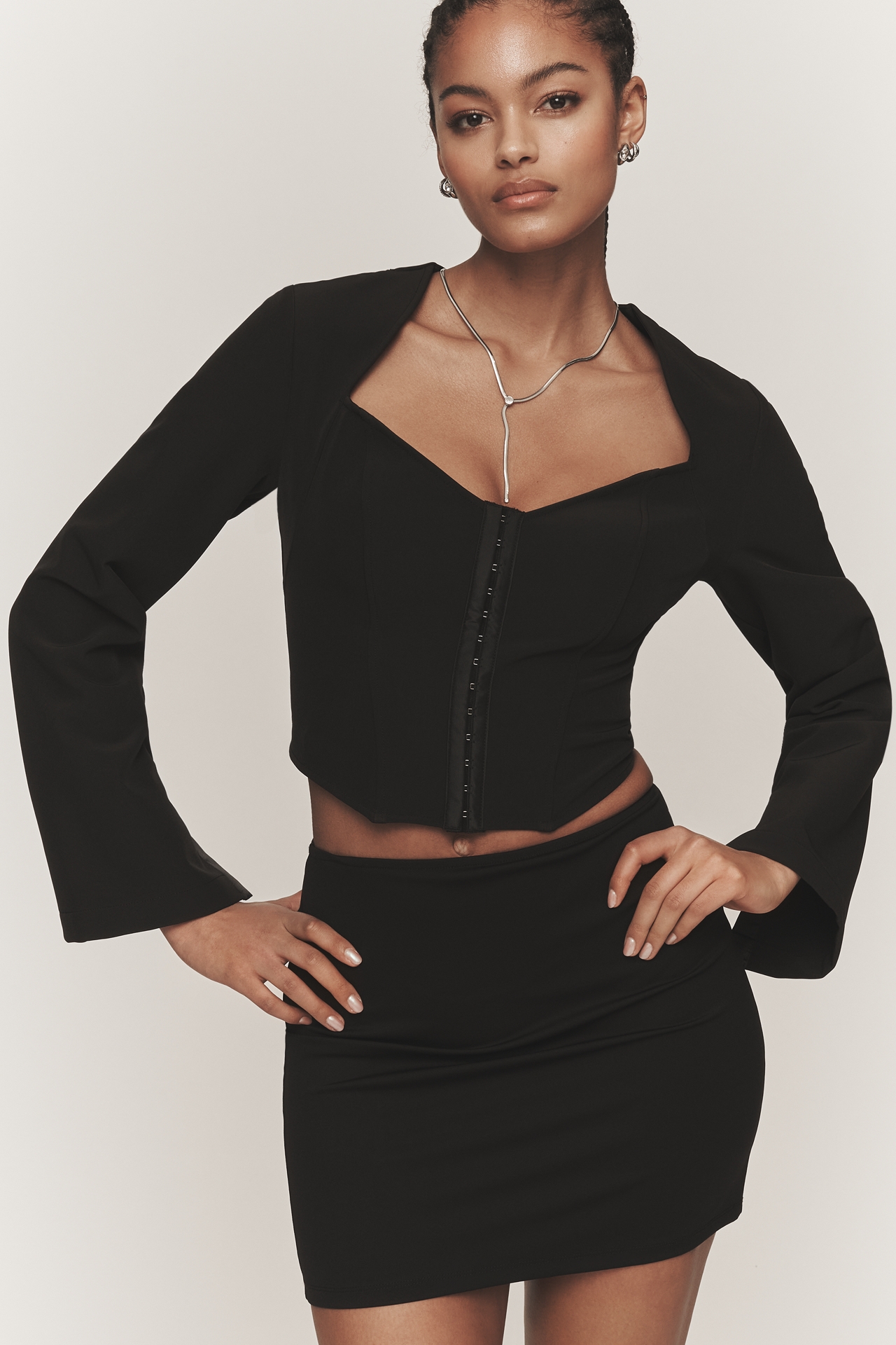 By Anthropologie Open-Back Tuxedo Top