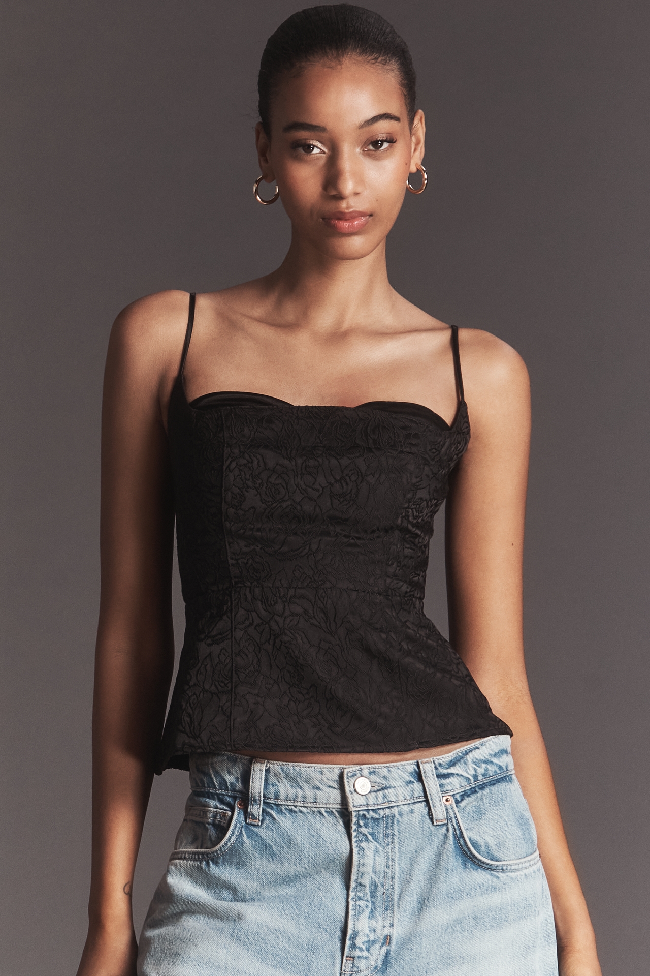 Maeve Jacquard Peekaboo Tank Top