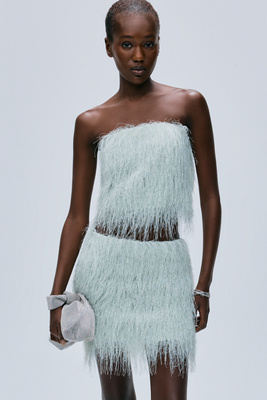 Maeve Strapless Fringe Top by Anthropologie