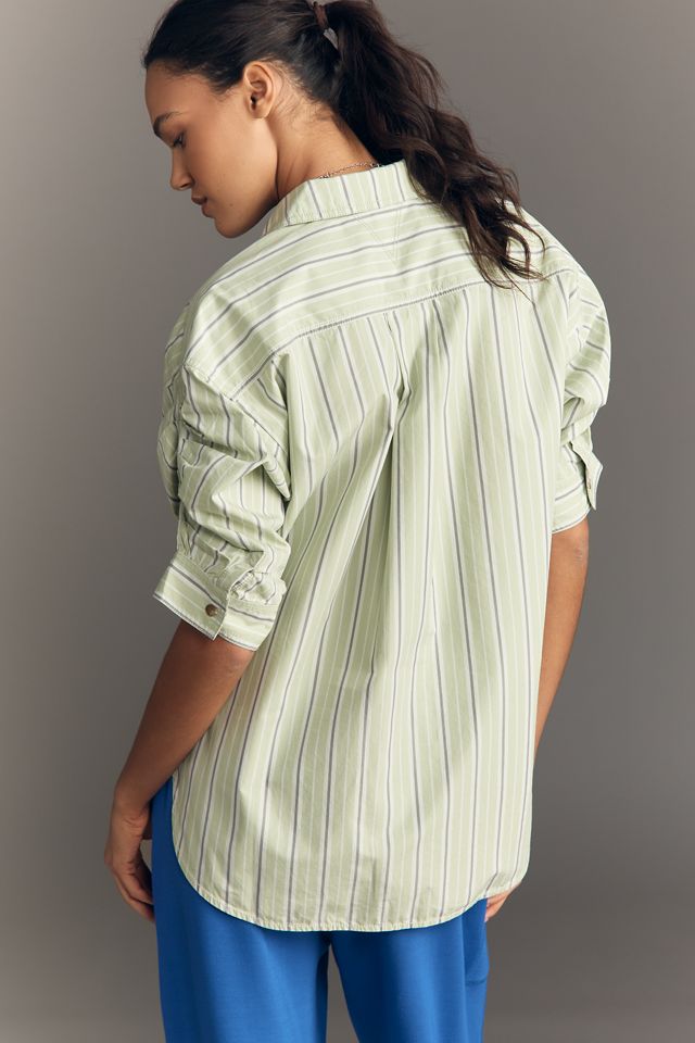 Pilcro Ruched Sleeve Buttondown Shirt #2