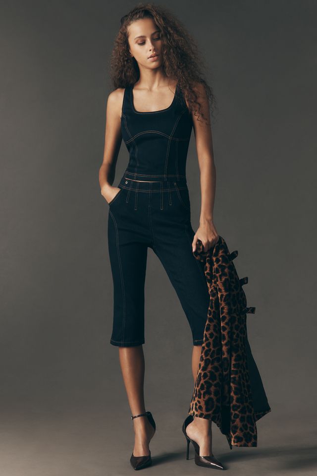 Pilcro Crop Denim Slim Tank Top #4