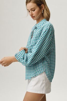 Maeve Shrunken Bennet 100% Linen Buttondown Shirt