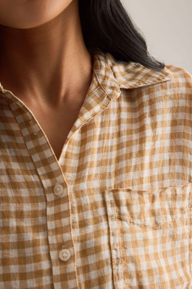 La chemise boutonnée Bennet rétrécie en lin par Maeve #6