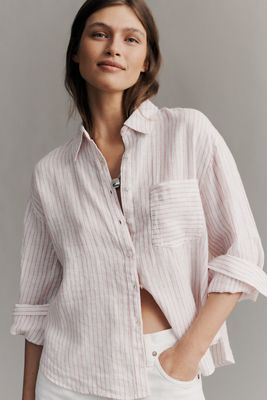 Maeve Shrunken Bennet 100% Linen Buttondown Shirt