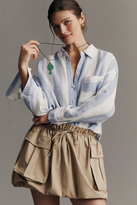 The Bennet Linen Buttondown Shirt by Maeve | Anthropologie