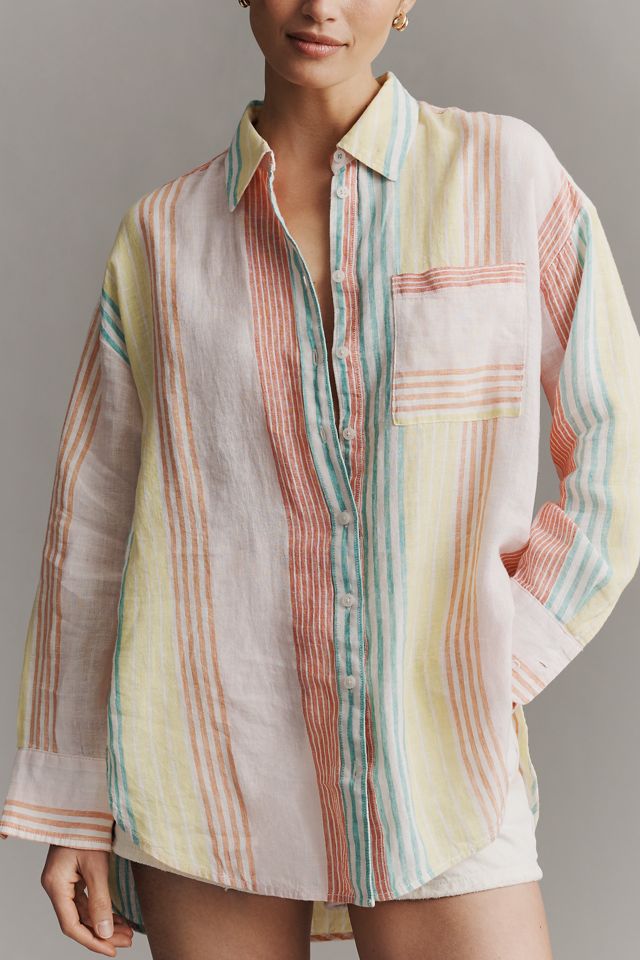 Maeve Bennet 100% Linen Buttondown Shirt #1